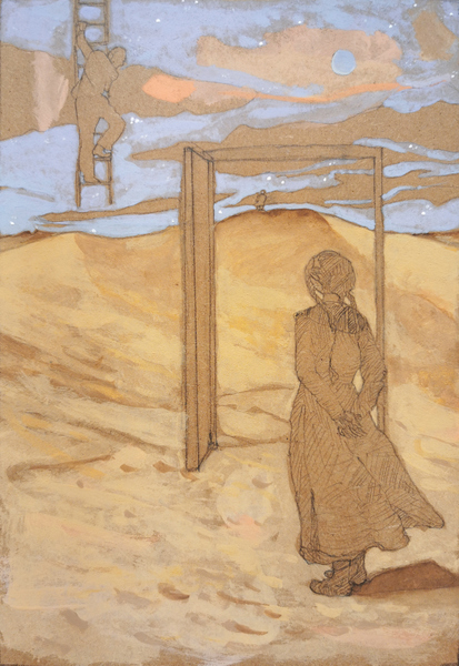 nostalgie de l'astre I - 21x30 - tempera